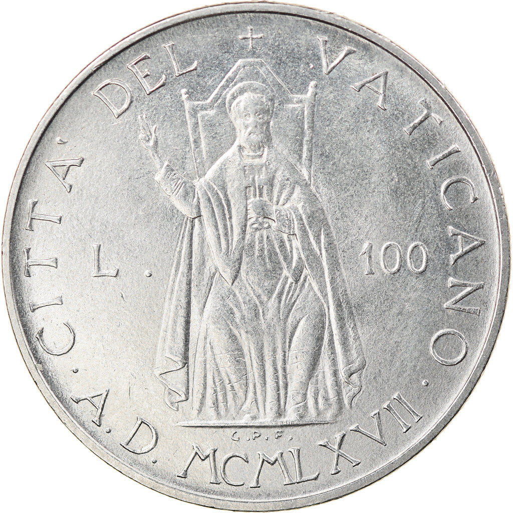 Münze, Vatikanstadt, Paul VI, 100 Lire, 1967, SS+, Stainless Steel, KM:98