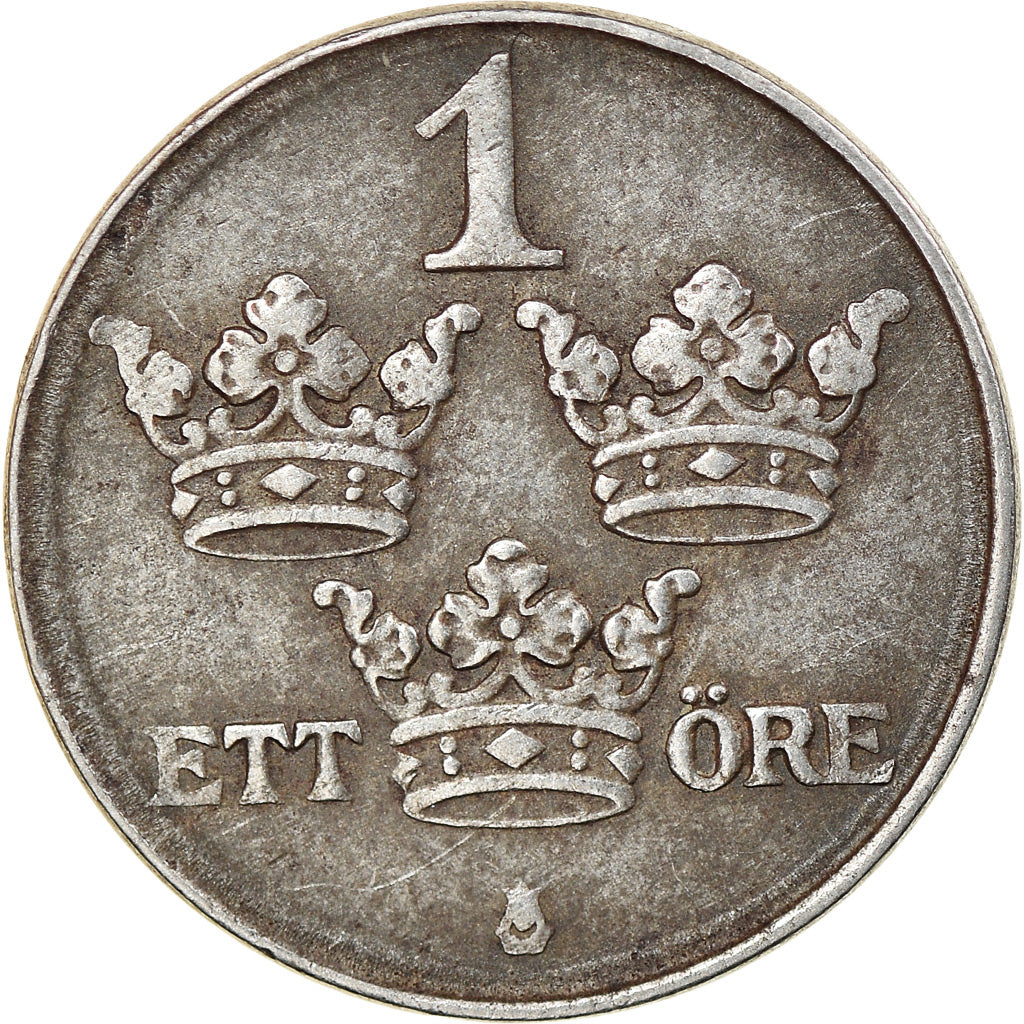 Moneta, Svezia, Gustaf V, Ore, 1945, BB, Ferro, KM:810