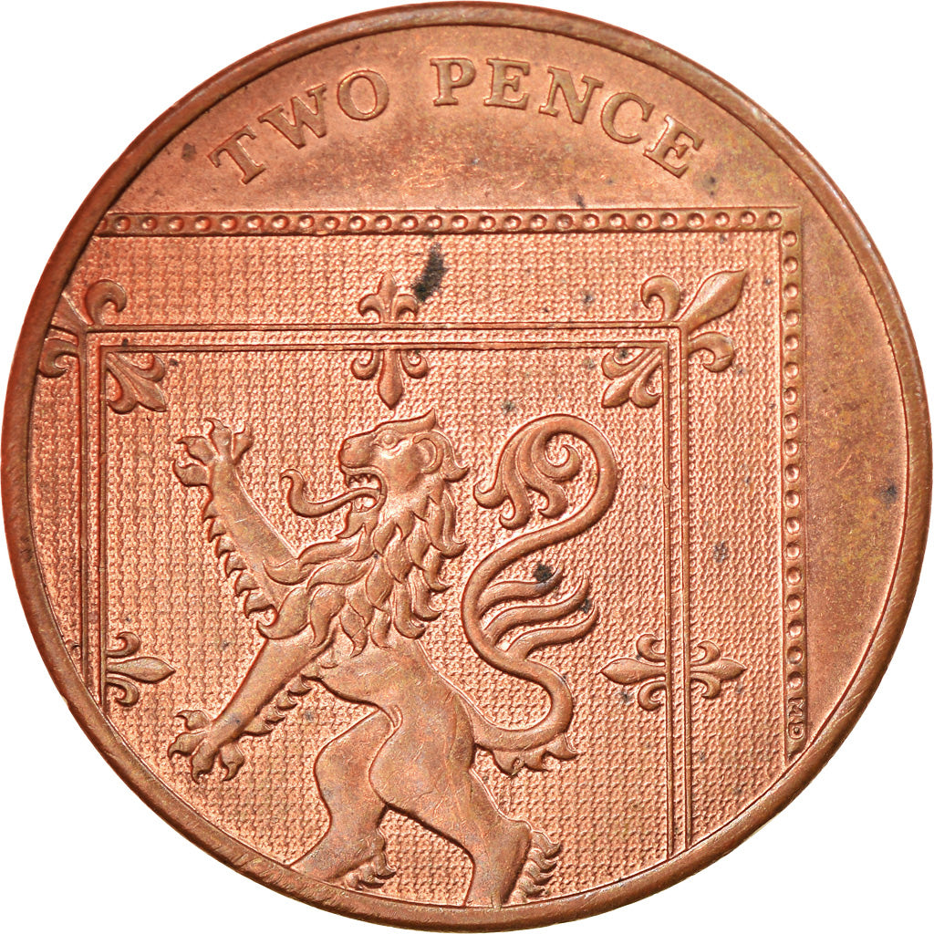 Coin, Great Britain, Elizabeth II, 2 Pence, 2012, AU(50-53), Copper Plated