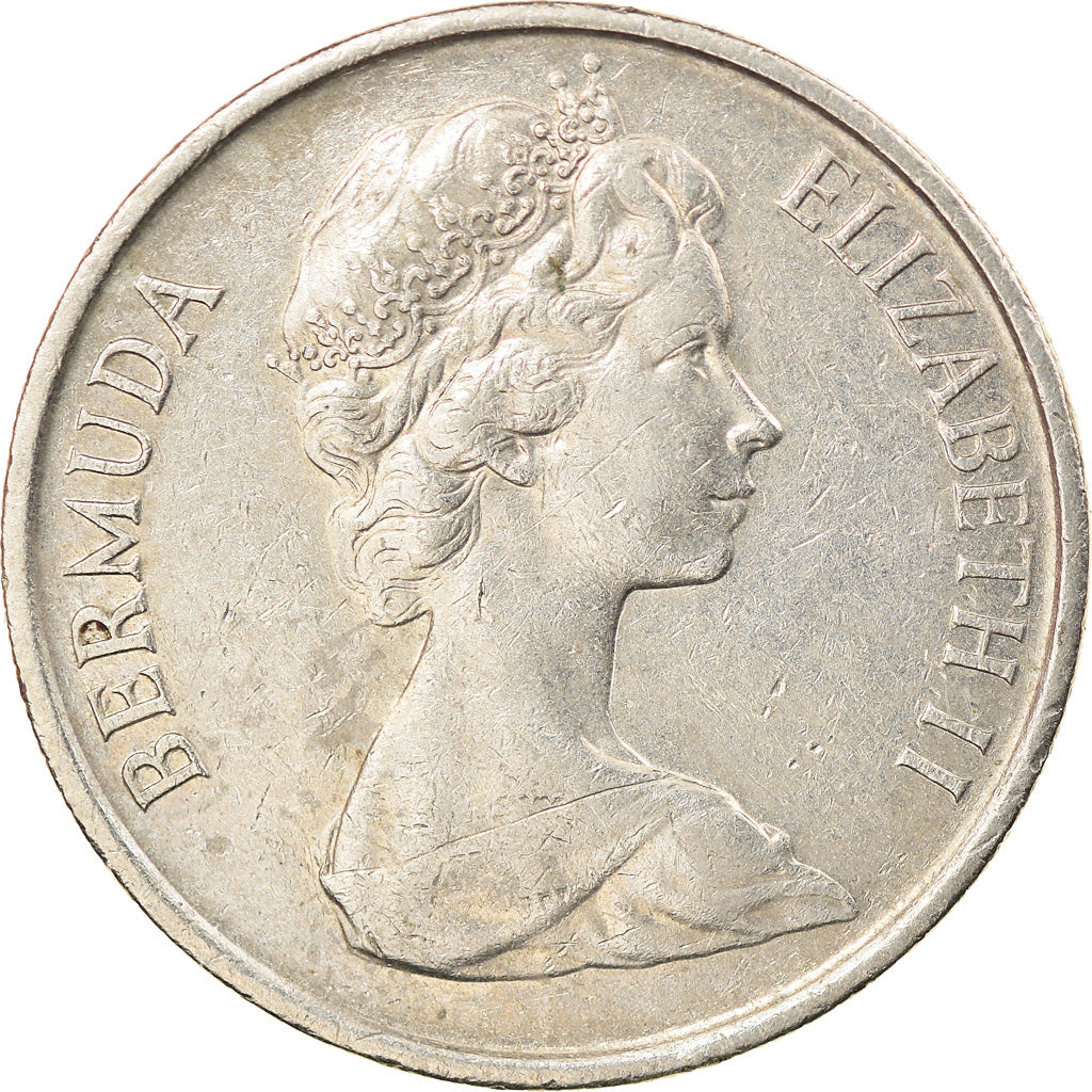 Coin, Bermuda, Elizabeth II, 25 Cents, 1983, EF(40-45), Copper-nickel, KM:18