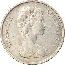 Coin, Bermuda, Elizabeth II, 25 Cents, 1983, EF(40-45), Copper-nickel, KM:18
