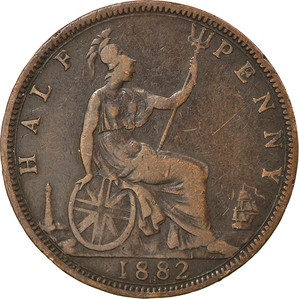 Münze, Großbritannien, Victoria, 1/2 Penny, 1882, S, Bronze, KM:754