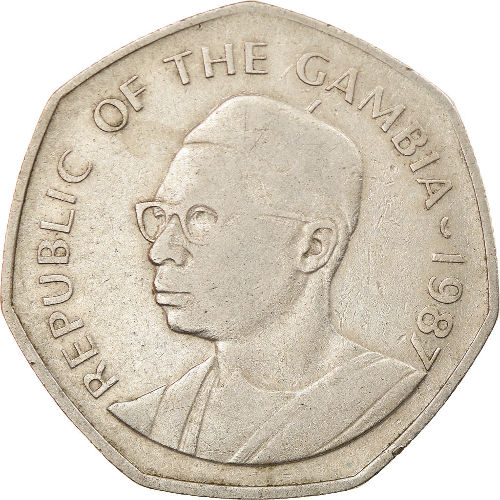 Coin, GAMBIA, THE, Dalasi, 1987, EF(40-45), Copper-nickel, KM:29
