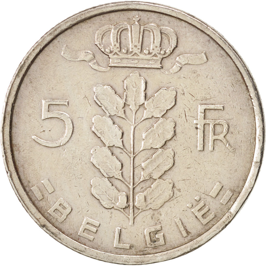 Belgium, 5 Francs, 5 Frank, 1973, AU(50-53), Copper-nickel, KM:135.1