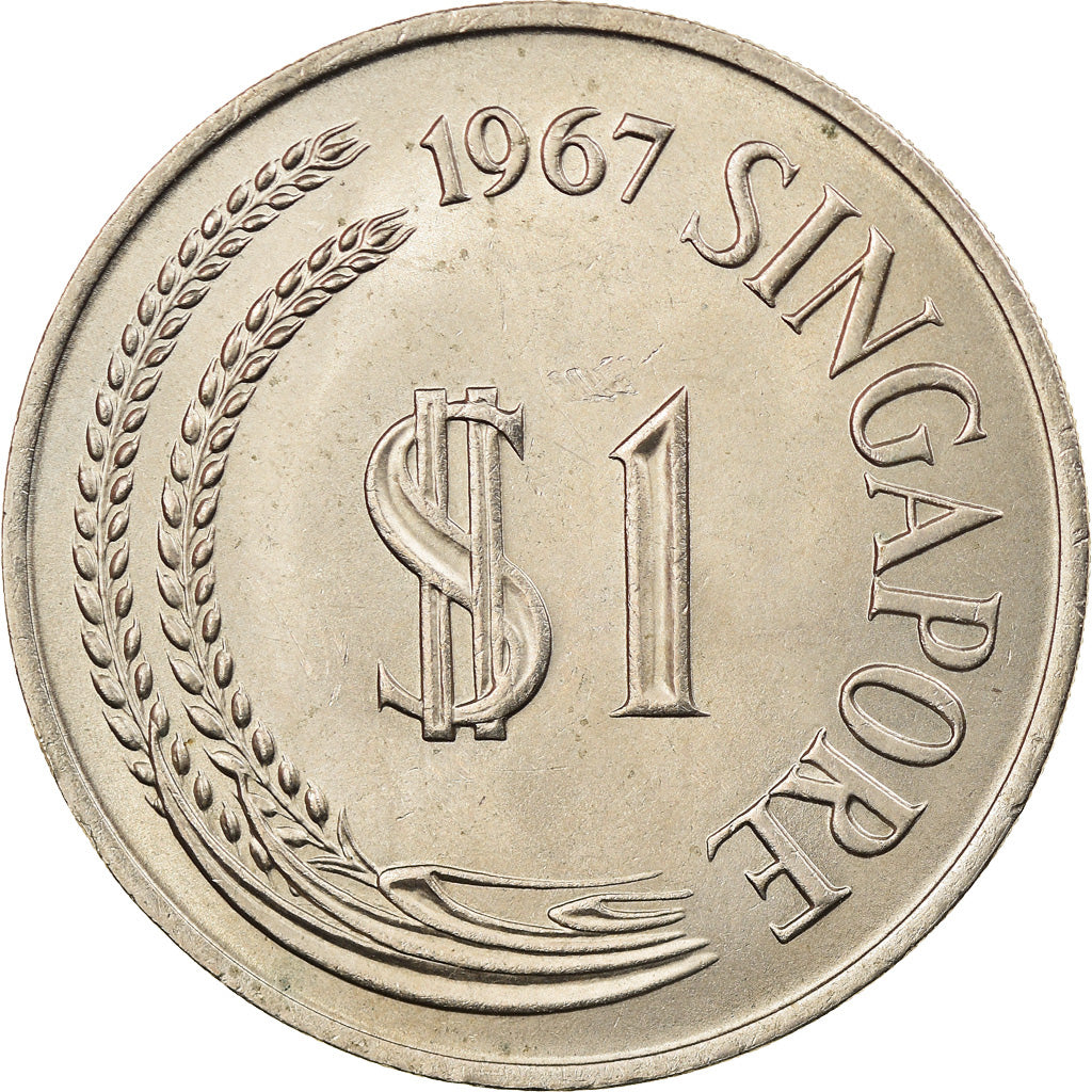 Coin, Singapore, Dollar, 1967, Singapore Mint, MS(60-62), Copper-nickel, KM:6