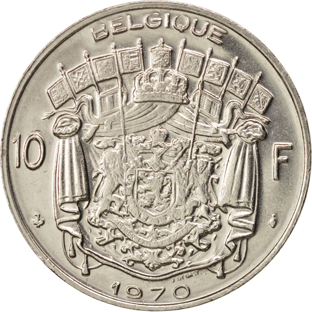 Belgium, 10 Francs, 10 Frank, 1970, Brussels, AU(50-53), Nickel, KM:155.1