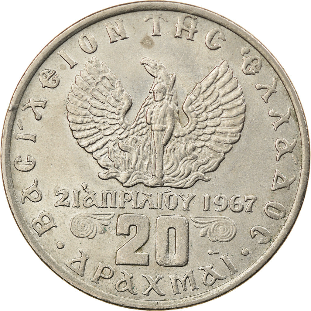 Monnaie, Grèce, Constantine II, 20 Drachmai, 1973, TTB+, Copper-nickel, KM:111
