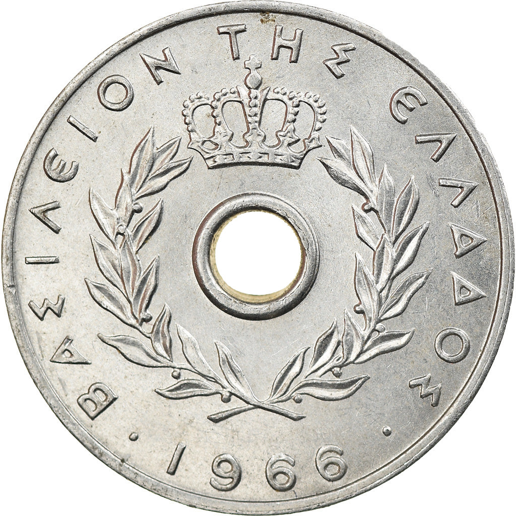 Münze, Griechenland, 10 Lepta, 1966, SS+, Aluminium, KM:78