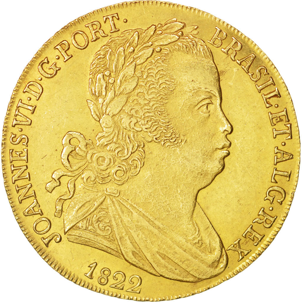 Coin, Portugal, Jo, Peca, 6400 Reis, 1822, Lisbon, AU(55-58), Gold, KM:364