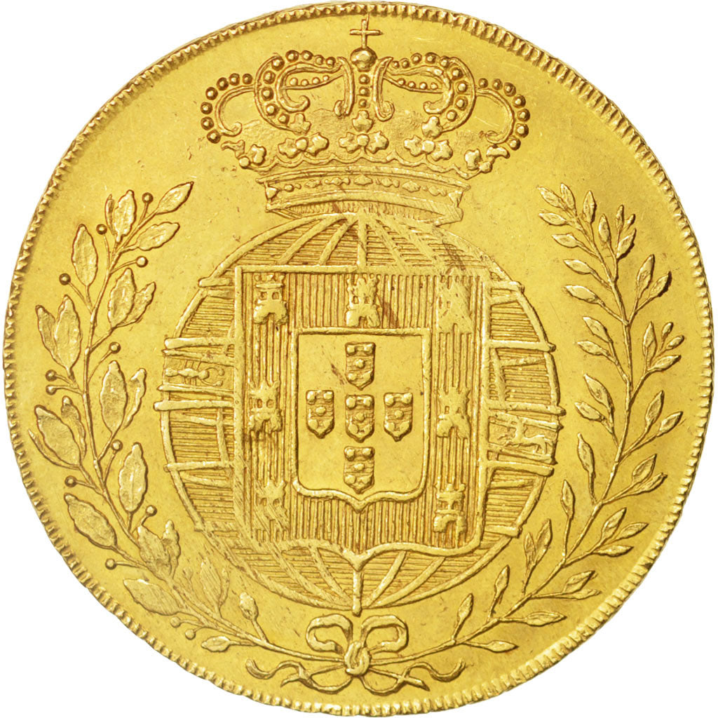 Coin, Portugal, Jo, Peca, 6400 Reis, 1822, Lisbon, AU(55-58), Gold, KM:364