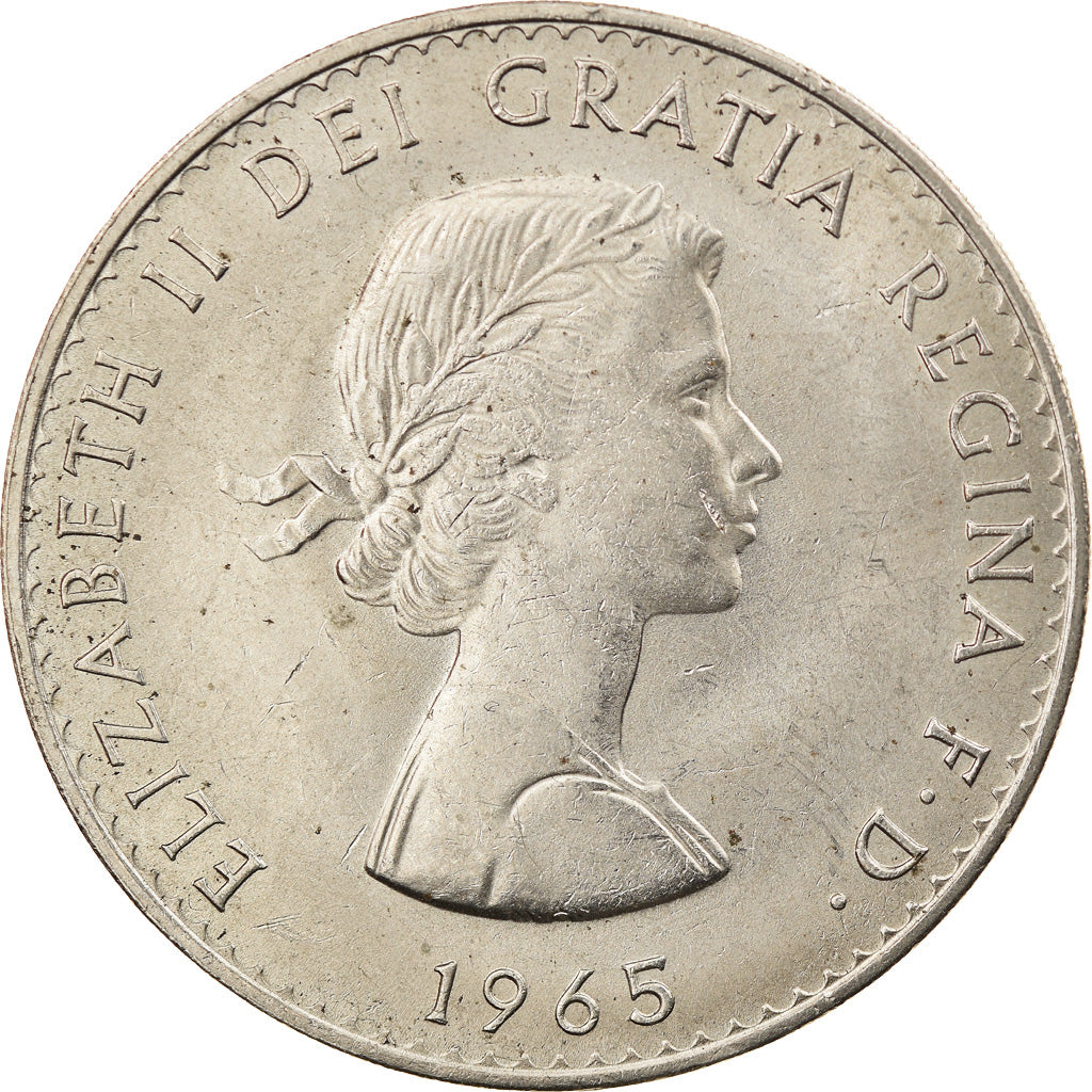 Coin, Great Britain, Elizabeth II, Crown, 1965, AU(50-53), Copper-nickel, KM:910