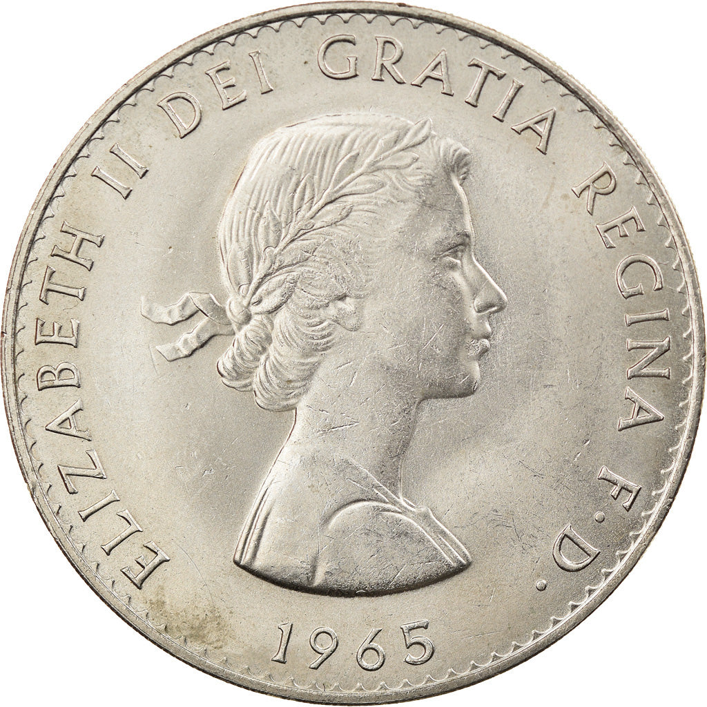 Coin, Great Britain, Elizabeth II, Crown, 1965, AU(50-53), Copper-nickel, KM:910