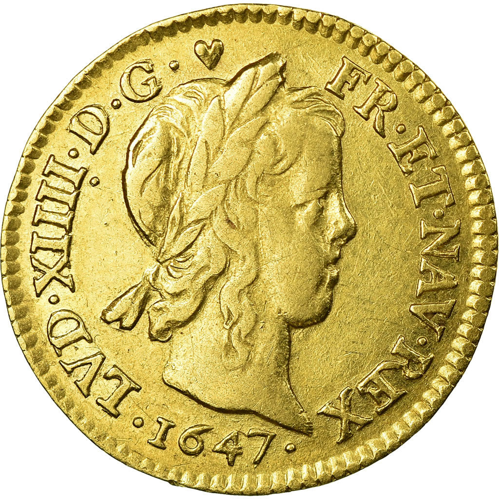 Munten, Frankrijk, Louis XIV, 1/2 Louis d'or à la mèche longue, 1/2 Louis