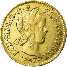 Moneda, Francia, Louis XIV, 1/2 Louis d'or à la mèche longue, 1/2 Louis d'or