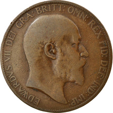 Coin, Great Britain, Edward VII, Penny, 1905, VF(20-25), Bronze, KM:794.2