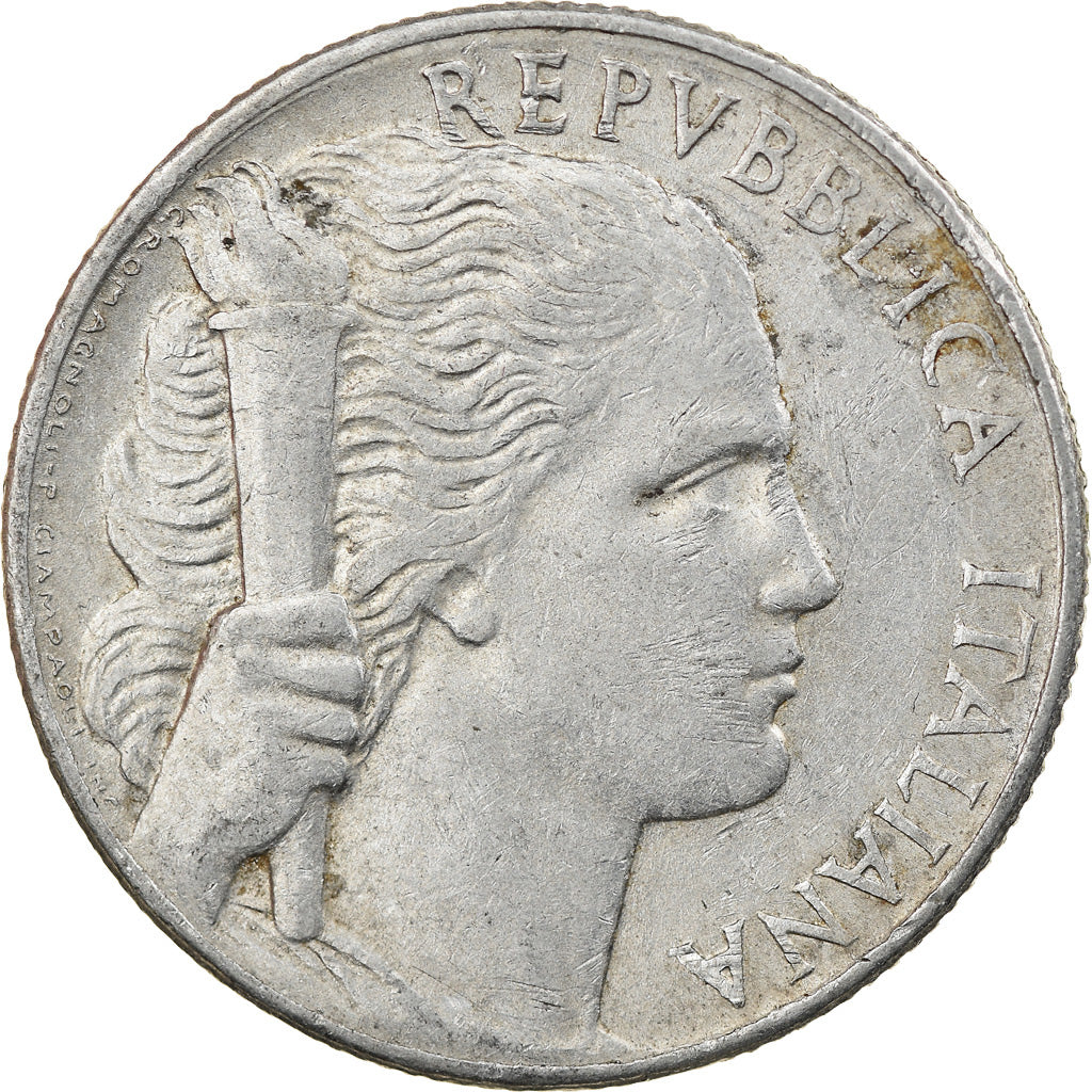 Coin, Italy, 5 Lire, 1950, Rome, VF(20-25), Aluminum, KM:89