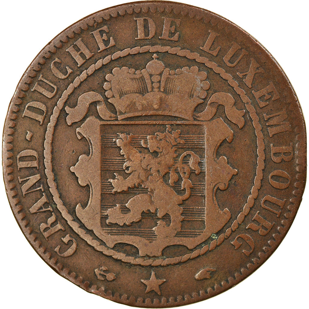 Coin, Luxembourg, William III, 10 Centimes, 1860, Paris, VF(20-25), Bronze