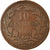 Moneda, Luxemburgo, William III, 10 Centimes, 1860, Paris, BC+, Bronce, KM:23.2
