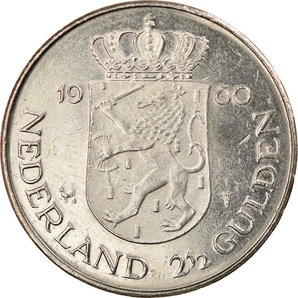 Moneta, Paesi Bassi, Juliana, 2-1/2 Gulden, 1980, BB, Argento, KM:185