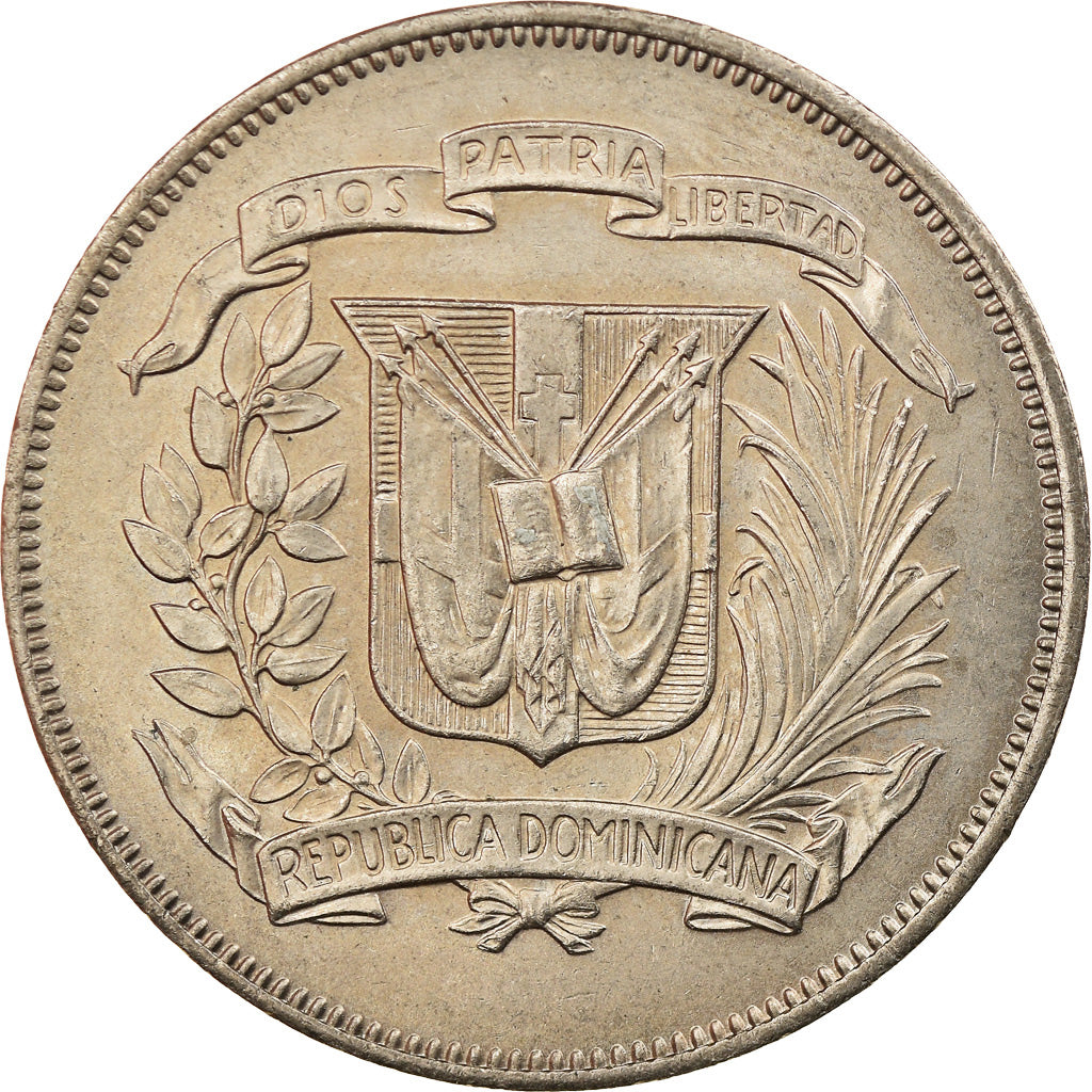 Moneda, República Dominicana, 1/2 Peso, 1968, MBC+, Cobre - níquel, KM:21a.1