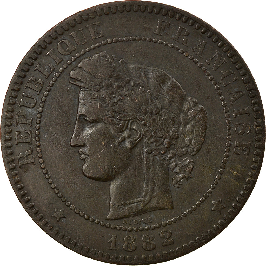 Moneta, Francia, Cérès, 10 Centimes, 1882, Paris, BB+, Bronzo, KM:815.1