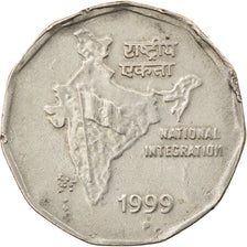 Moneda, INDIA-REPÚBLICA, 2 Rupees, 1999, MBC, Cobre - níquel, KM:121.4
