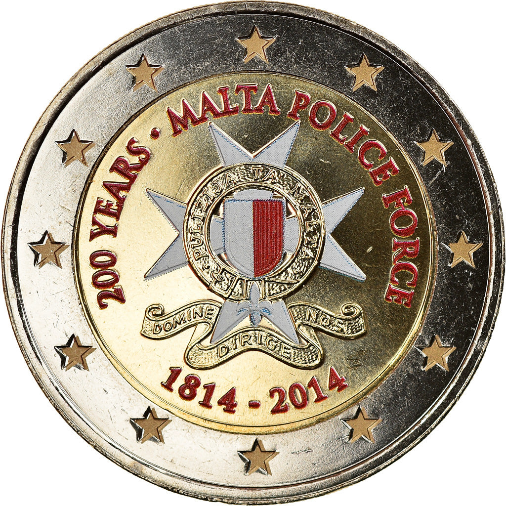 Malta, 2 Euro, Police force, 2014, Colourized, MS(63), Bi-Metallic, KM:New
