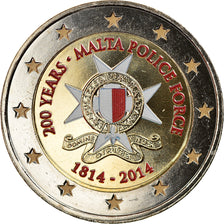 Malta, 2 Euro, Police force, 2014, Colourized, MS(63), Bi-Metallic, KM:New