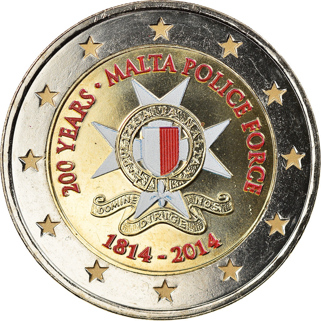 Malta, 2 Euro, Police force, 2014, Colourized, MS(60-62), Bi-Metallic, KM:New