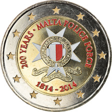 Malta, 2 Euro, Police force, 2014, Colourized, MS(60-62), Bi-Metallic, KM:New