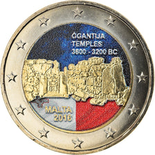 Malta, 2 Euro, Temples, 2016, Colourized, MS(63), Bi-Metallic, KM:New