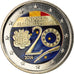 Andorra, 2 Euro, Conseil de l'Europe, 2014, Colourized, MS(63), Bi-Metallic