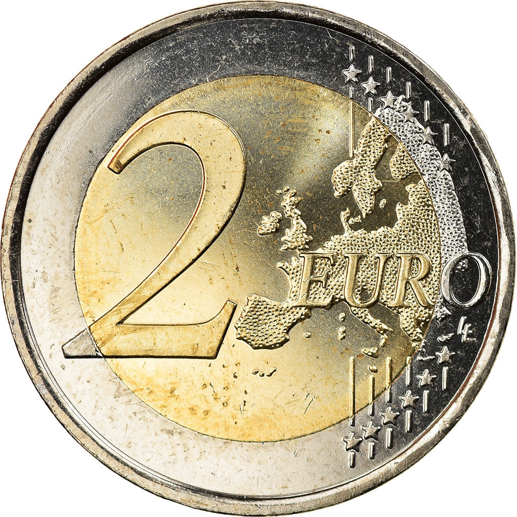 Andorra, 2 Euro, Conseil de l'Europe, 2014, Colourized, MS(63), Bi-Metallic
