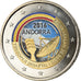 Andorra, 2 Euro, Radio et Télévision, 2016, Colourized, MS(63), Bi-Metallic