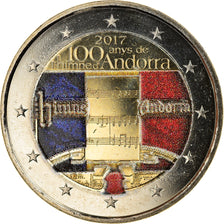 Andorra, 2 Euro, 100 Ans de l'hymne d'Andorre, 2017, Colourized, MS(63)