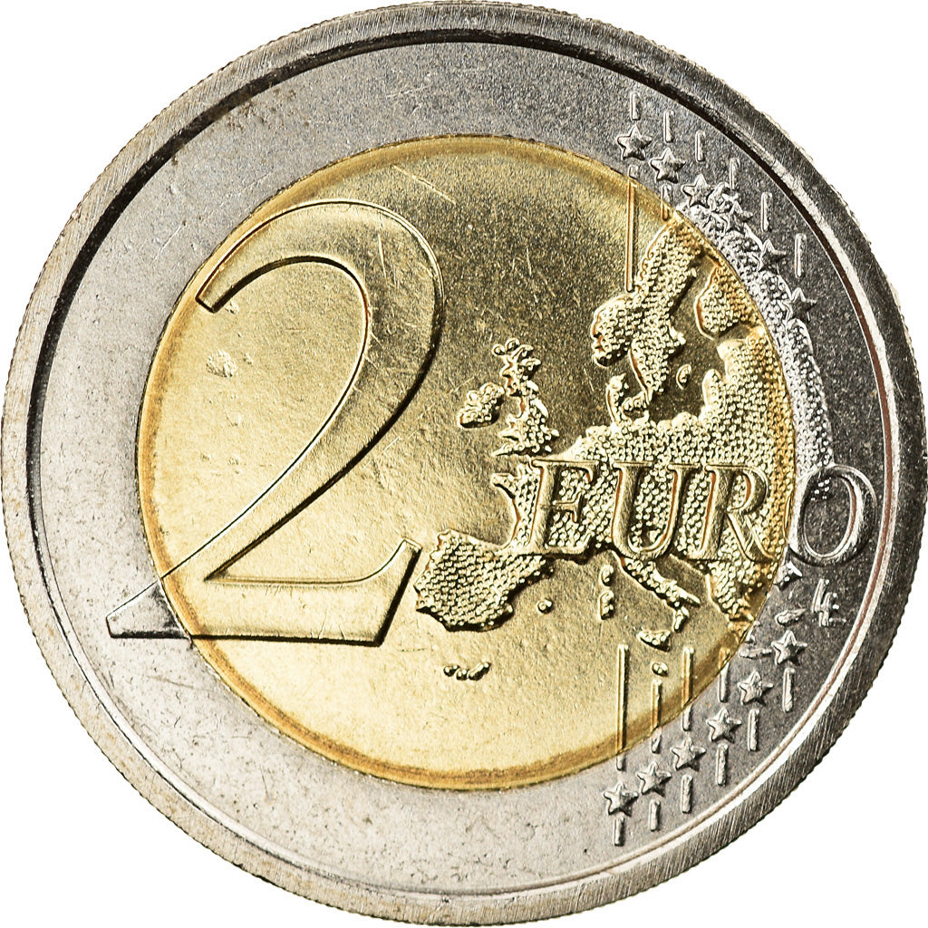 Italia, 2 Euro, Camillo Benso Count of Cavour, 2010, Rome, Colourized, SPL
