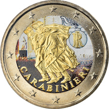 Italien, 2 Euro, Carabinieri, 2014, Rome, Colourized, UNZ, Bi-Metallic, KM:New