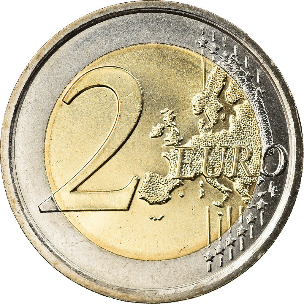 Italy, 2 Euro, Donatello, 2016, Colourized, MS(63), Bi-Metallic, KM:New