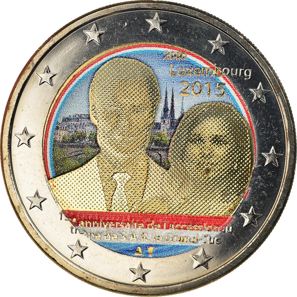 Luxembourg, 2 Euro, Grand-Duc Henri, 2015, Utrecht, Colorisé, SPL, Bi-Metallic