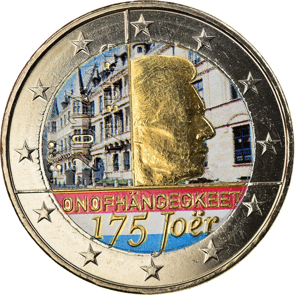 Luxembourg, 2 Euro, 175ème anniversaire de l'indépendance, 2017, Colourized