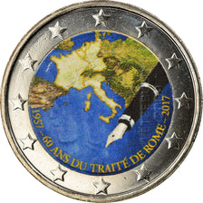 Luxembourg, 2 Euro, 60 ans du Traité de Rome, 2017, Colourized, MS(63)
