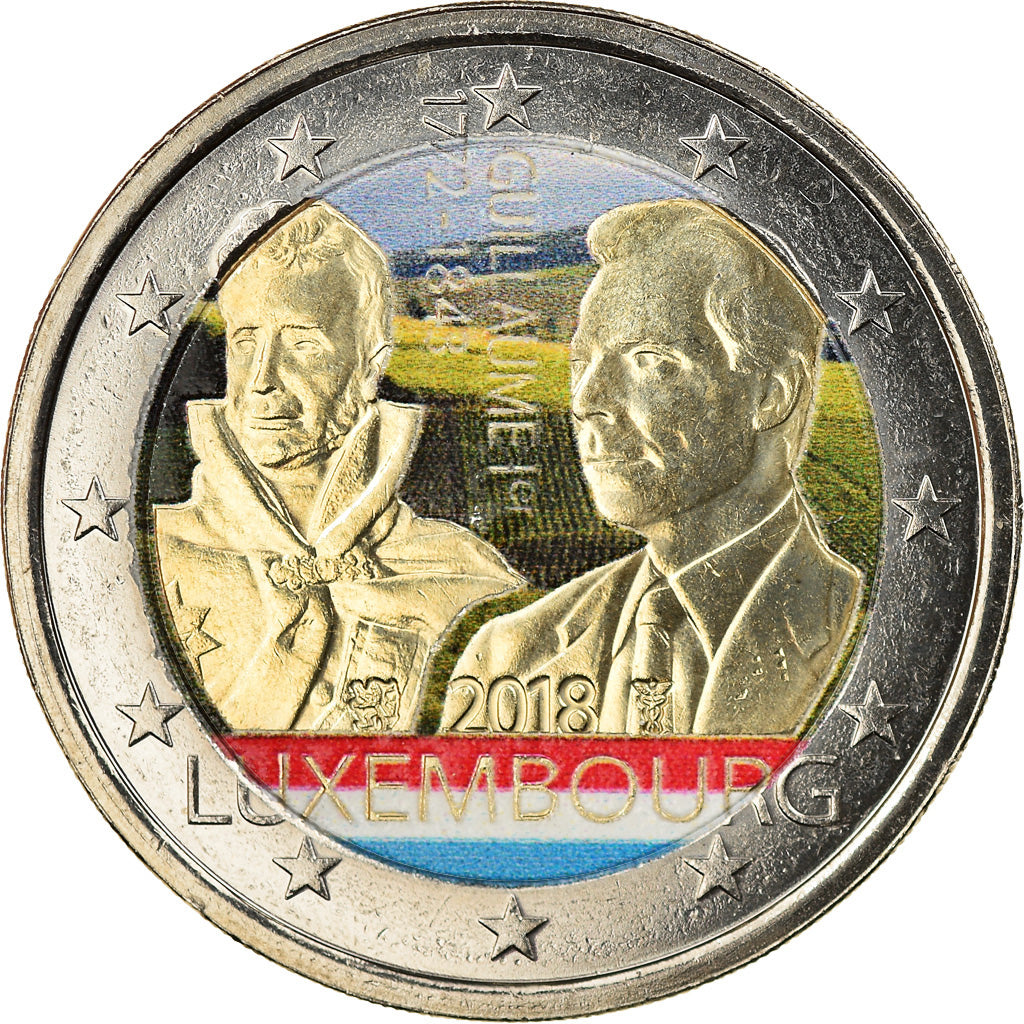 Lussemburgo, 2 Euro, 175e anniversaire de la mort du grand-duc Guillaume Ier