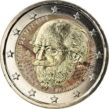 Greece, 2 Euro, Andreas Calvos, 2019, Colourized, MS(63), Bi-Metallic, KM:New