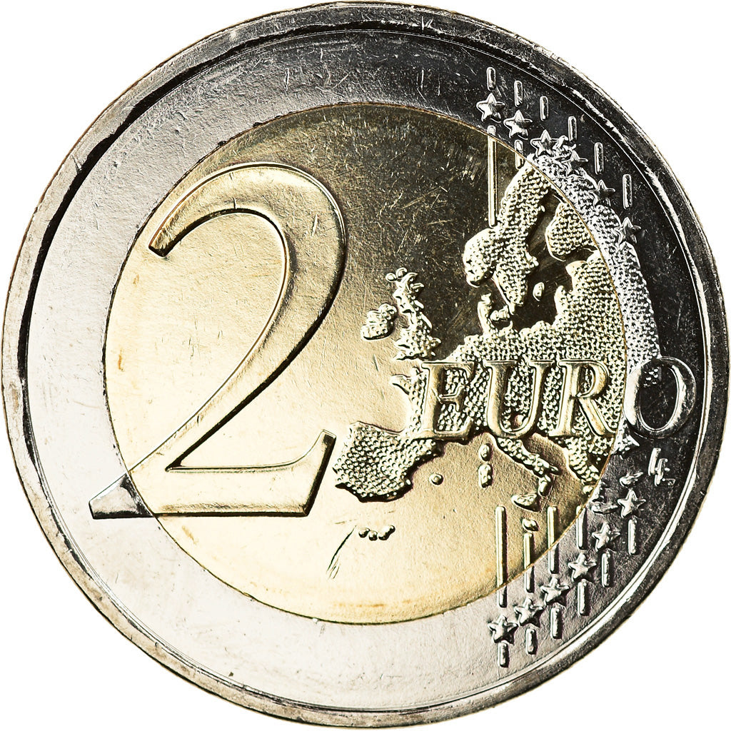 Greece, 2 Euro, Andreas Calvos, 2019, Colourized, MS(63), Bi-Metallic, KM:New