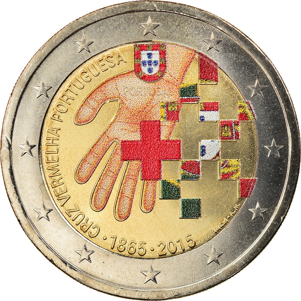Portugal, 2 Euro, 150ème anniversaire de la Croix-Rouge portugaise, 2015