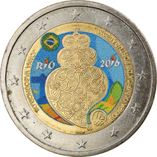 Portugal, 2 Euro, Equipa olimpica, 2016, Colourized, MS(63), Bi-Metallic, KM:New