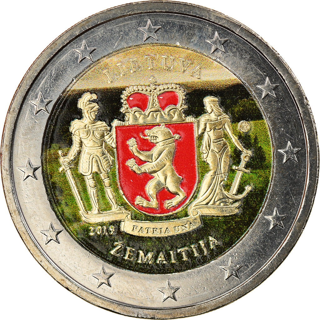 Lithuania, 2 Euro, Samogitie, 2019, Colourized, MS(63), Bi-Metallic, KM:New
