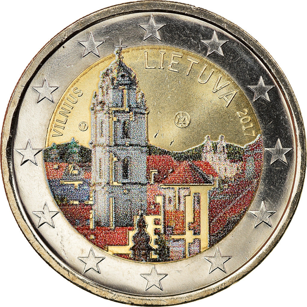 Lithuania, 2 Euro, Vilnius, 2017, Colourized, MS(63), Bi-Metallic, KM:New