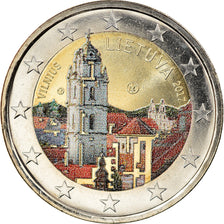 Lithuania, 2 Euro, Vilnius, 2017, Colourized, MS(60-62), Bi-Metallic, KM:New