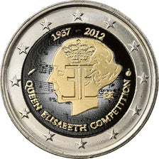 Belgium, 2 Euro, Queen Elisabeth, 2012, Colourized, AU(55-58), Bi-Metallic